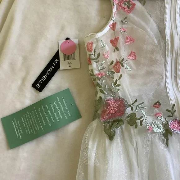 NEW White Floral Formal Gown - Picture 8 of 10